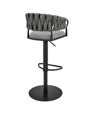 32"-42" Blaise Adjustable Swivel Counter or Bar Stool in Metal with Fabric and Faux Leather