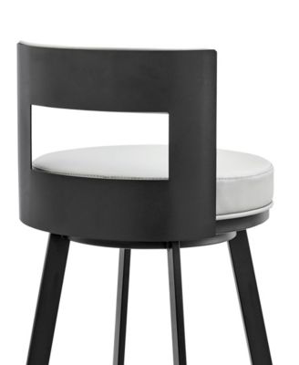 Flynn 26" Swivel Counter Stool in Metal with Light Faux Leather