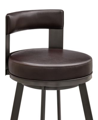 Flynn 26" Swivel Counter Stool in Metal with Faux Leather