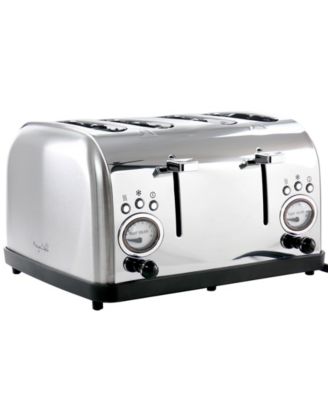 4 Slice Stainless Steel Wide Slot Retro Toaster