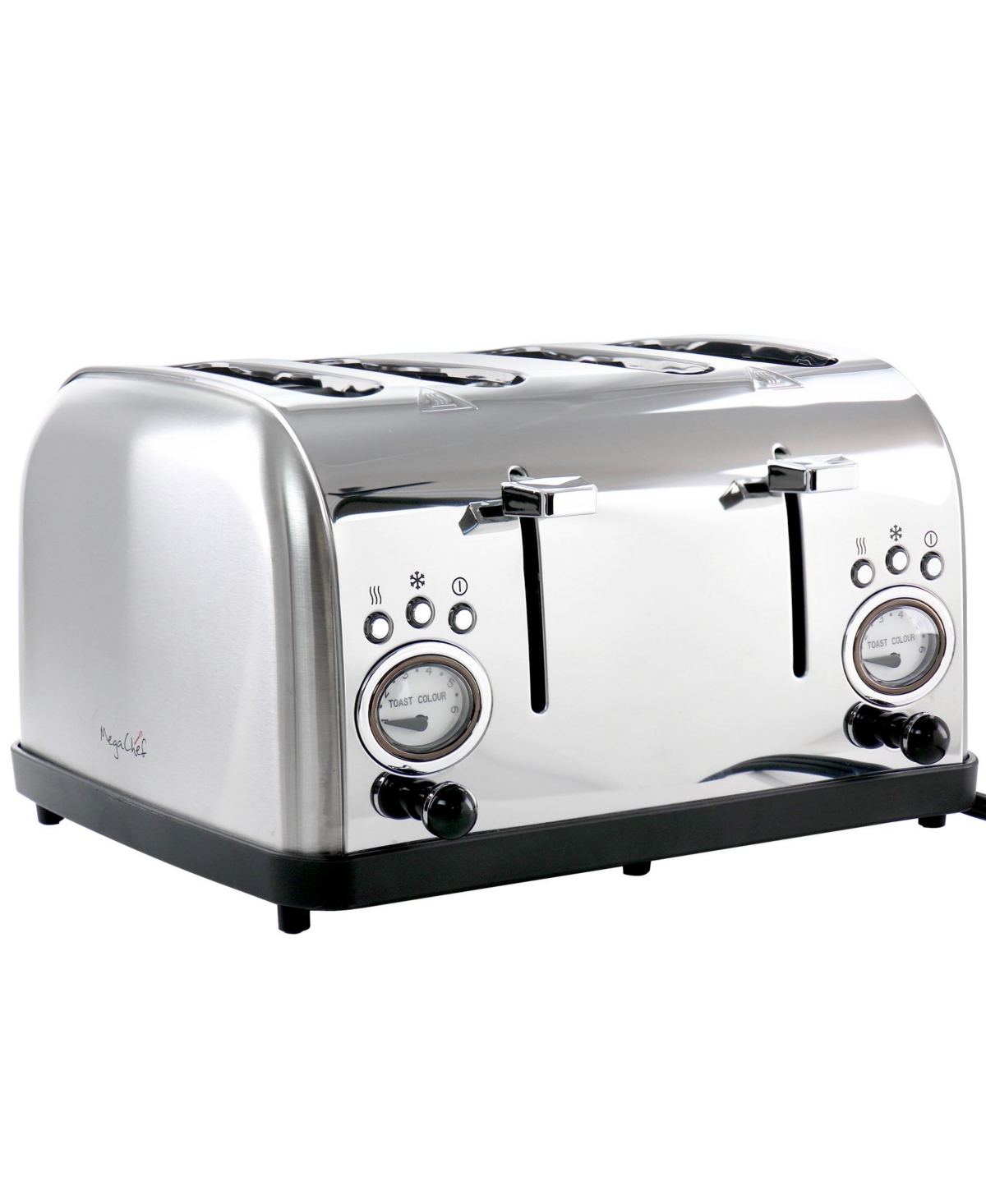 Megachef 4 Slice Stainless Steel Wide Slot Retro Toaster In Silver