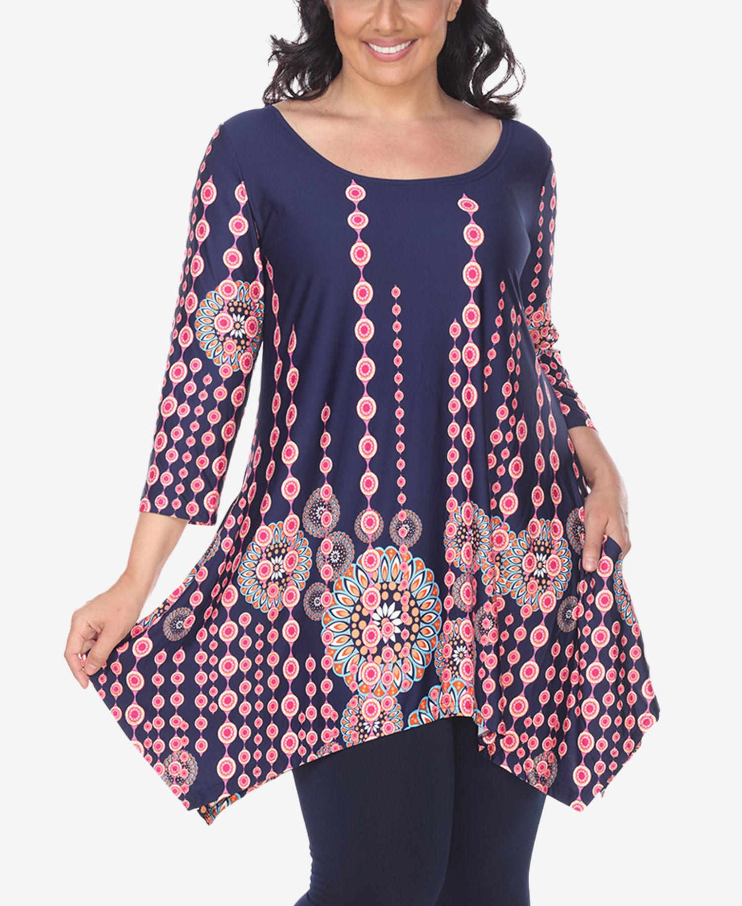 Plus Size Rella 3/4 Sleeve Tunic Top