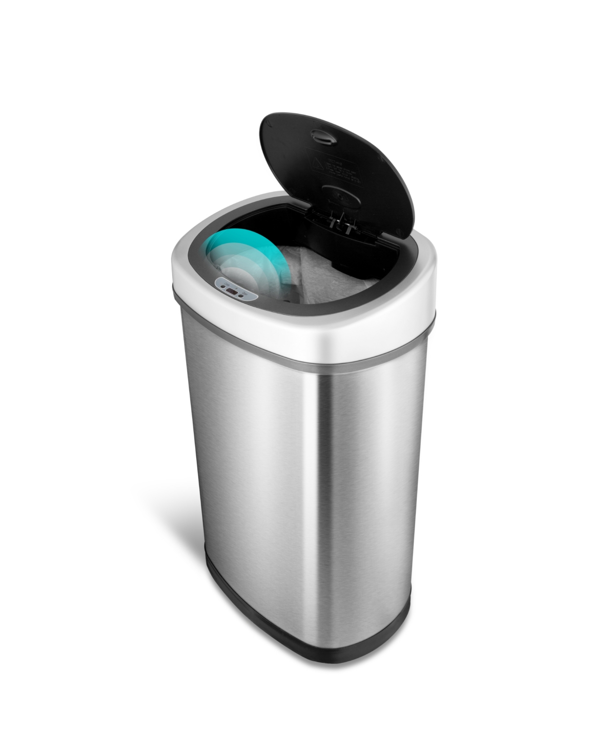 Rectangular Motion Sensor Trash Can, 13.2 Gallon - Silver Tone