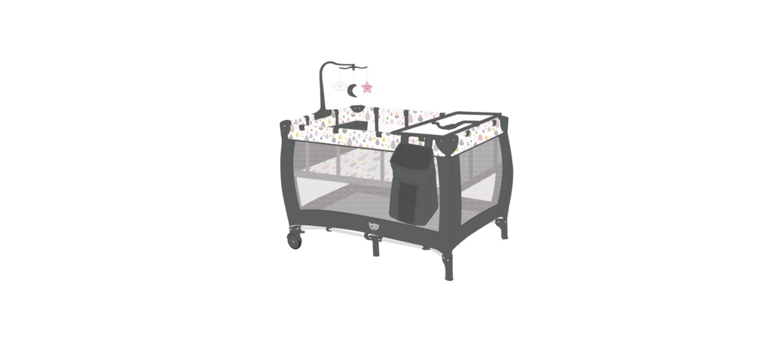 Portable Baby Playpen with Bassinet, Changing Station and Music Box for Newborns