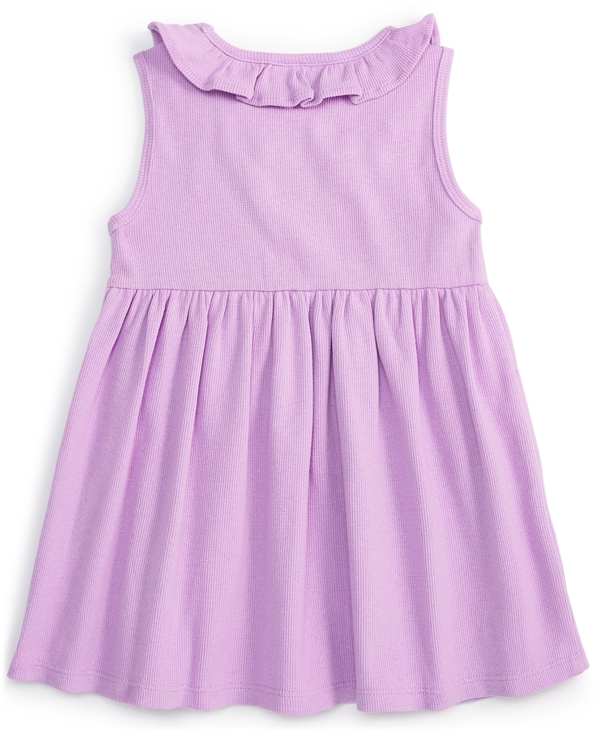 Shop First Impressions Baby Girls Solid Waffle-knit Dress, Created For Macy's In Lavender Rose