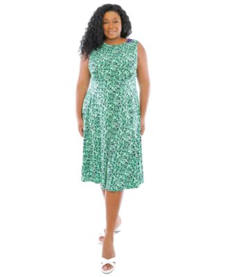 LONDON TIMES high quality plus size Floral Fit & Flare Dress