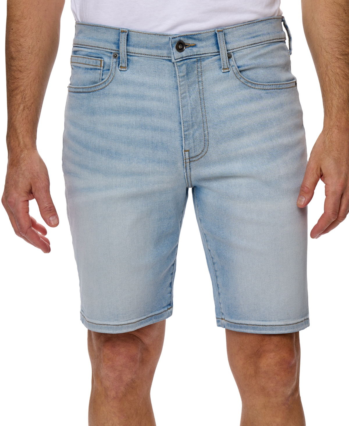 Shop Lazer Men's Slim-fit Stretch 9-1/2" Denim Shorts In Light Wash