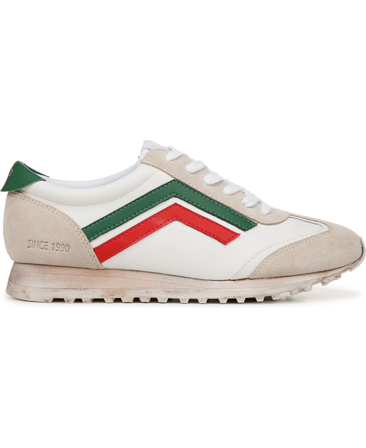 Franco Sarto Women's Matera Retro Lace Up Jogger Sneakers - Green  Red Stripe