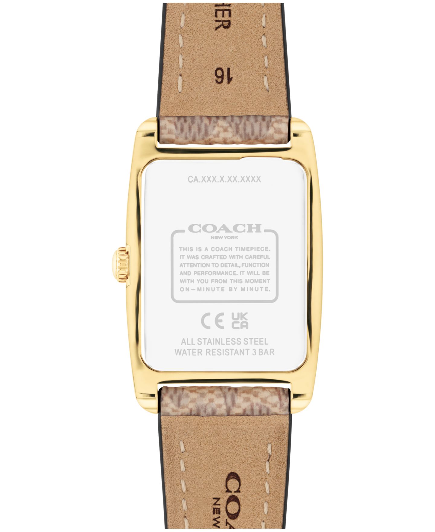 Женские часы Coach Reese с холщовым ремешком Signature C, 24 мм, Tan — фото 3