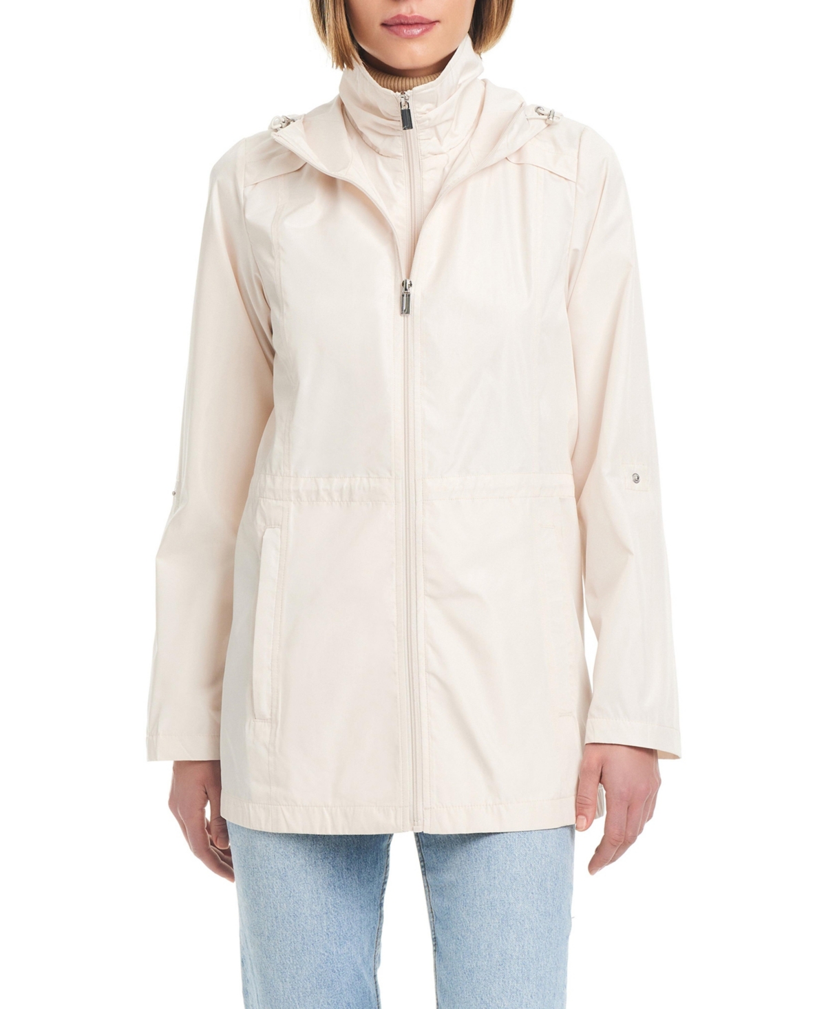 Jones New York Women s Lightweight Packable Water Resistant Jacket Black Smart Closet