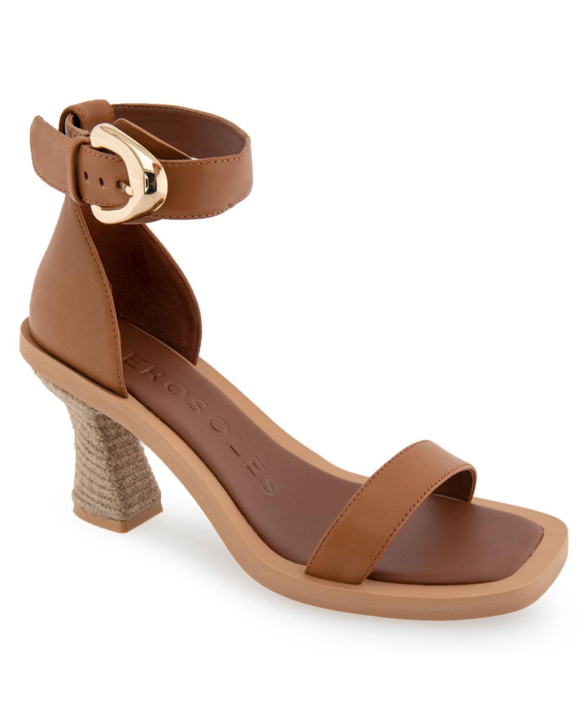 Shop Aerosoles Women's Calico Buckled Strap Sandals In Tan Leather