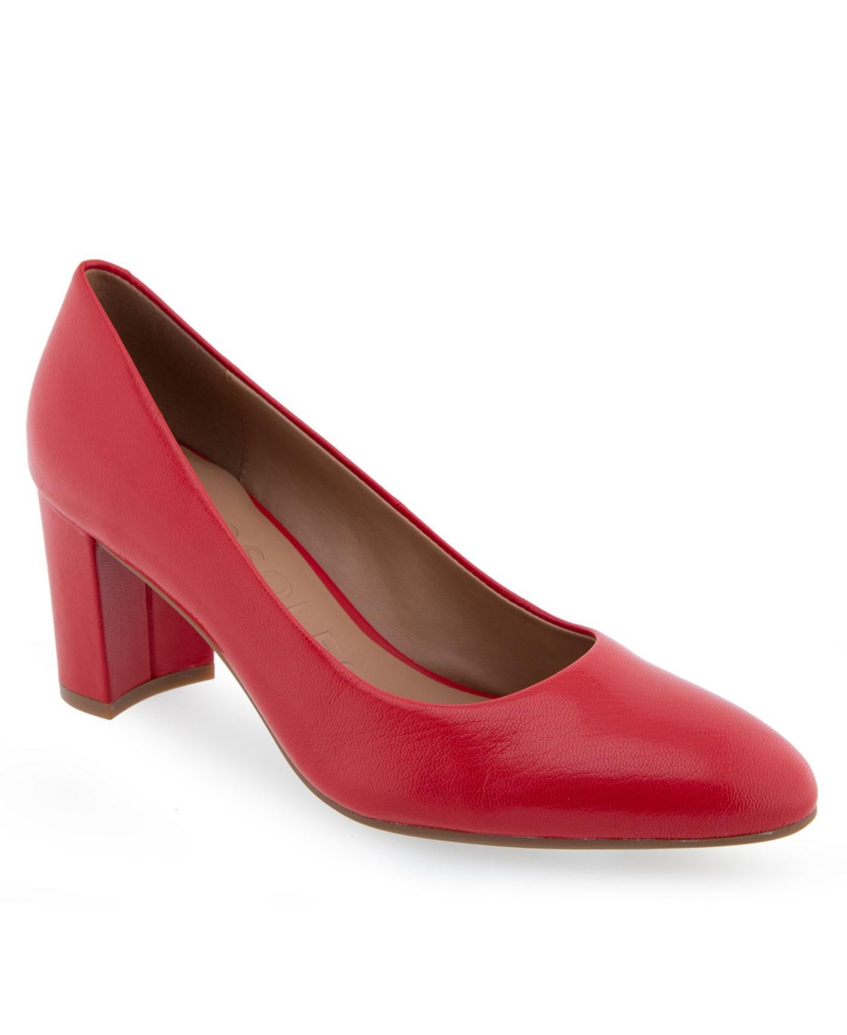 Shop Aerosoles Women's Betsy Mid-heel Pumps In Racing Red Leather