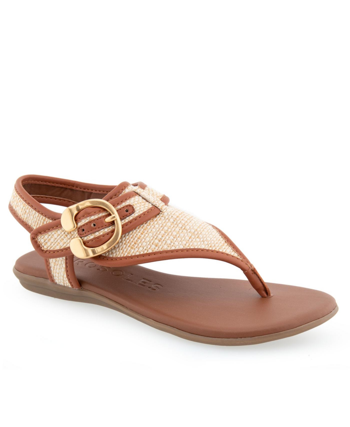 Shop Aerosoles Women's Isa Flat Sandals In Natural Combination