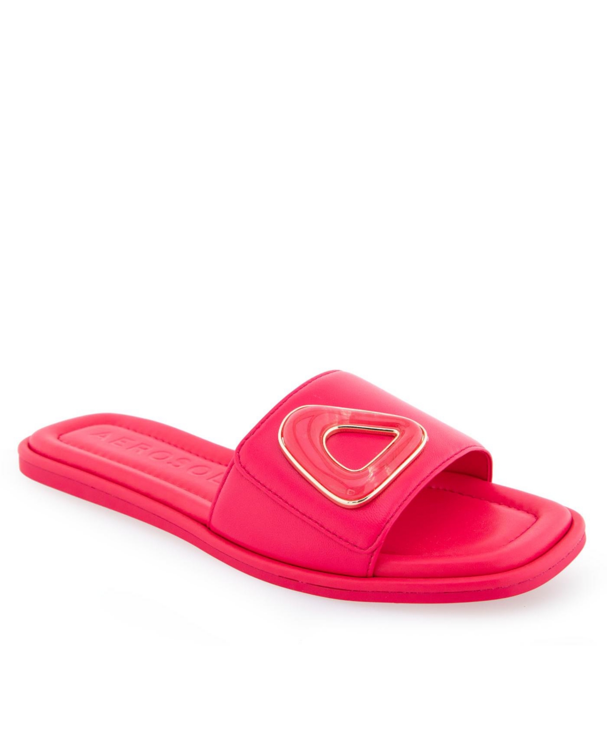 Shop Aerosoles Women's Blaire Ornamented Slides In Virtual Pink Leather
