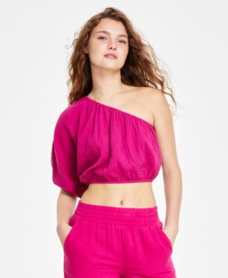 DKNY Jeans - Women's One-Shoulder Cropped Top