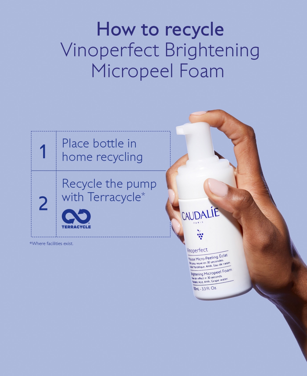 Caudalíe Vinoperfect Instant Brightening Micropeel Foam, 3.3 Oz. In No Color