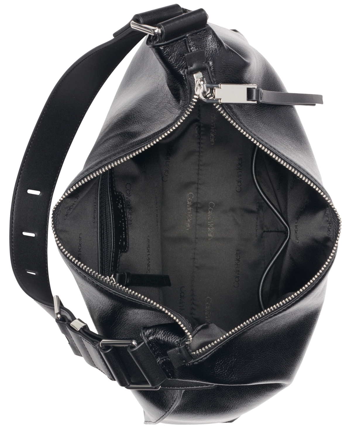 Calvin Klein Max Hobo Shoulder In Black Silver