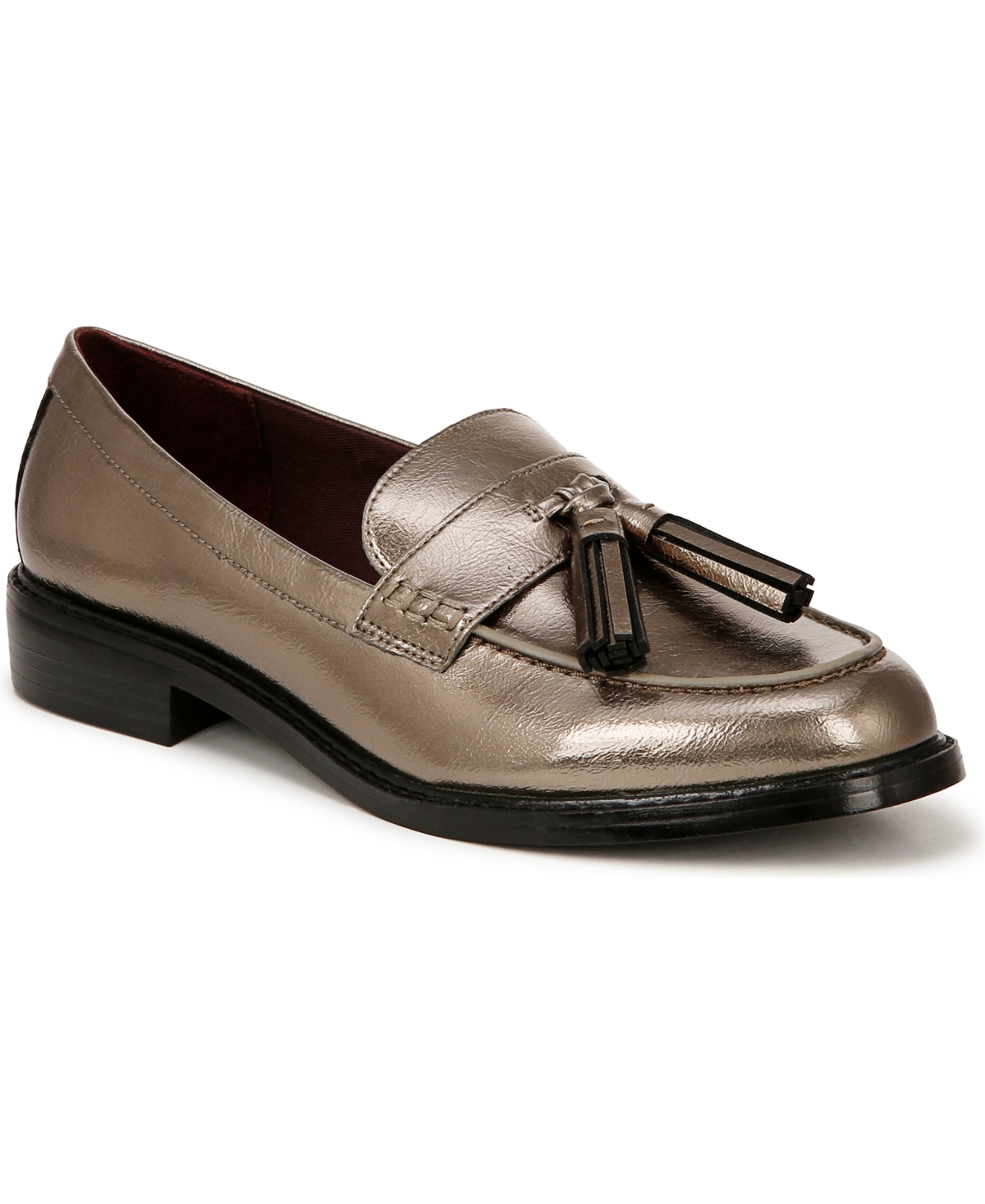 Women's Carolyn-Low Tassel Loafers - Pewter Faux Leather