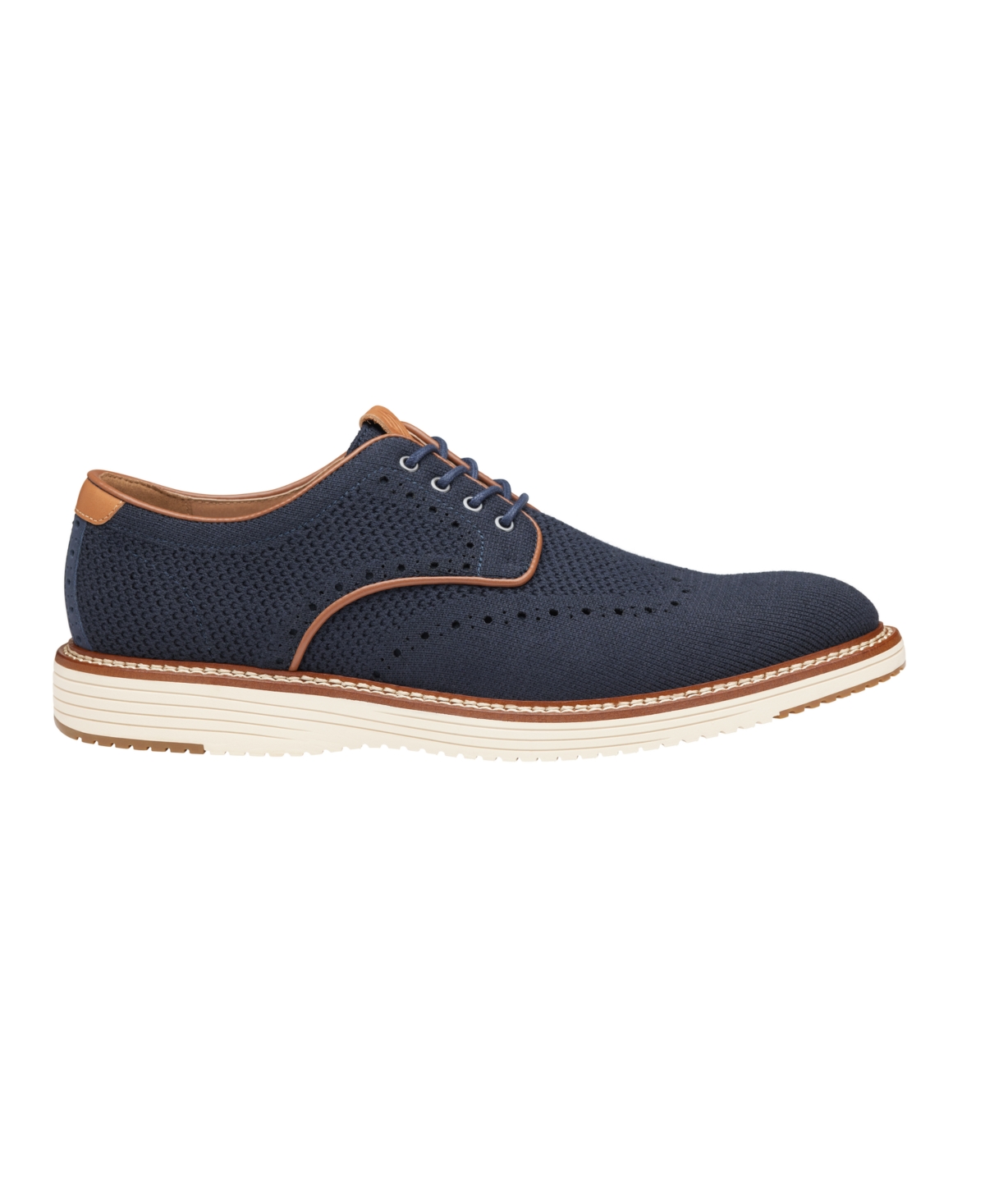 Shop Johnston & Murphy Johnston Murphy Hodges Wing Lace Up Dress Casual Shoe In Navy Knit