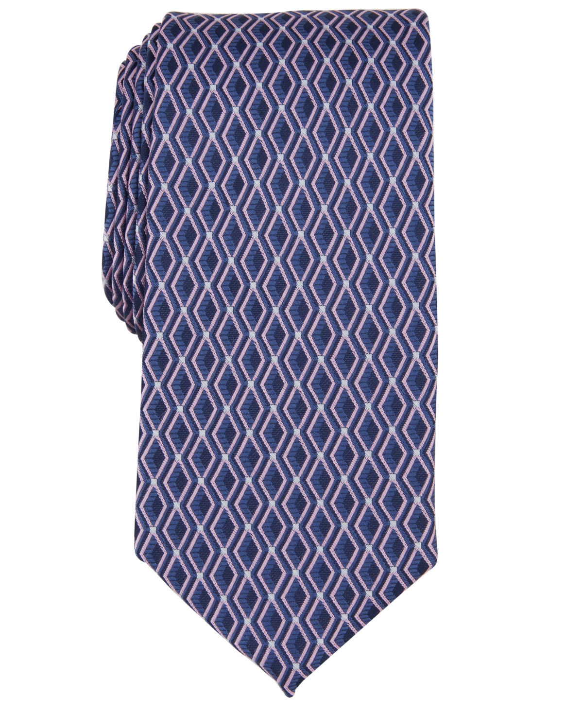Perry Ellis Men's Geo-Pattern Tie - Silver