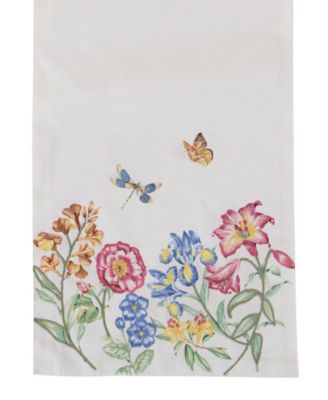 Butterfly Meadow Garden Embroidered Runner