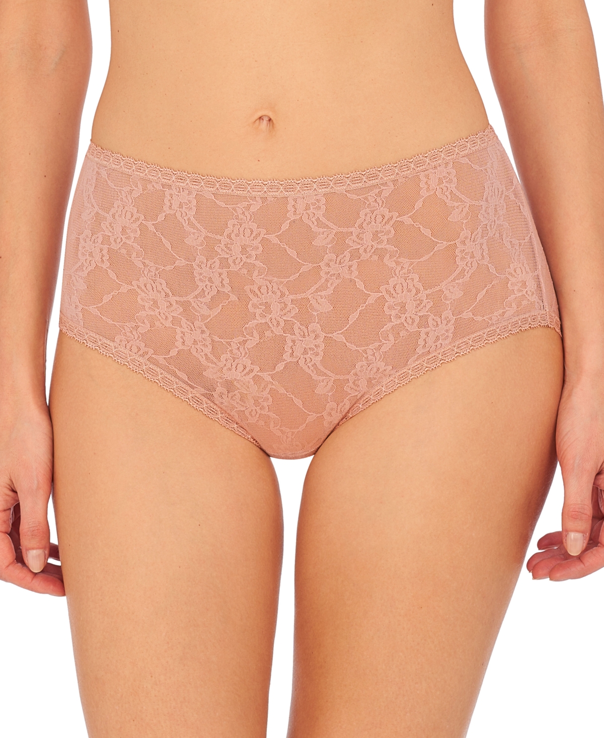 Women's Bliss Allure One Size Lace Full Brief Underwear 778303 - Cafe