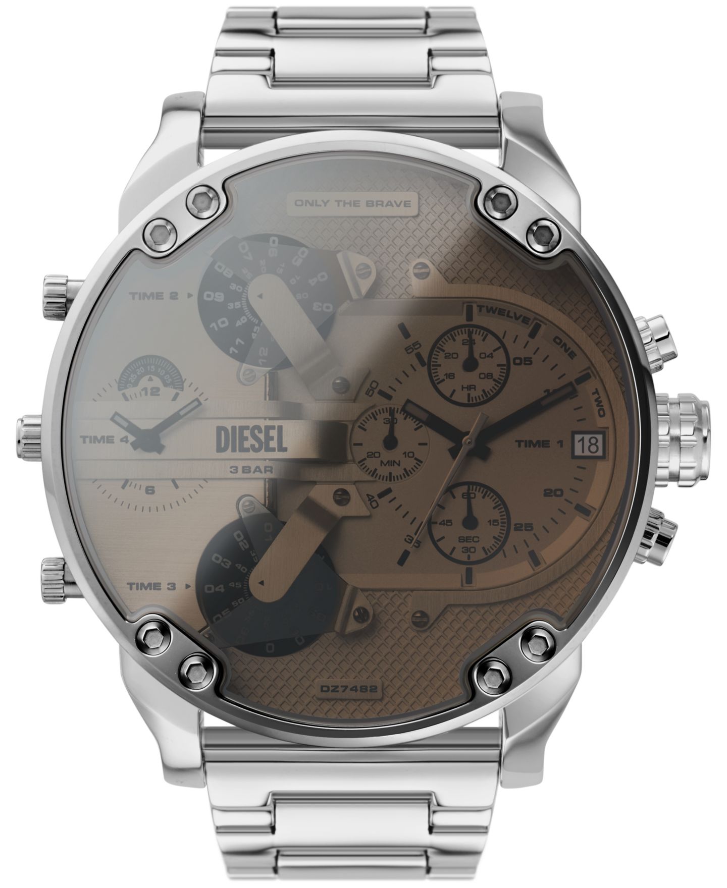 Мужские часы Diesel Mr. Daddy 2.0 Chronograph Silver-Tone Stainless Steel Watch 57mm — фото 4