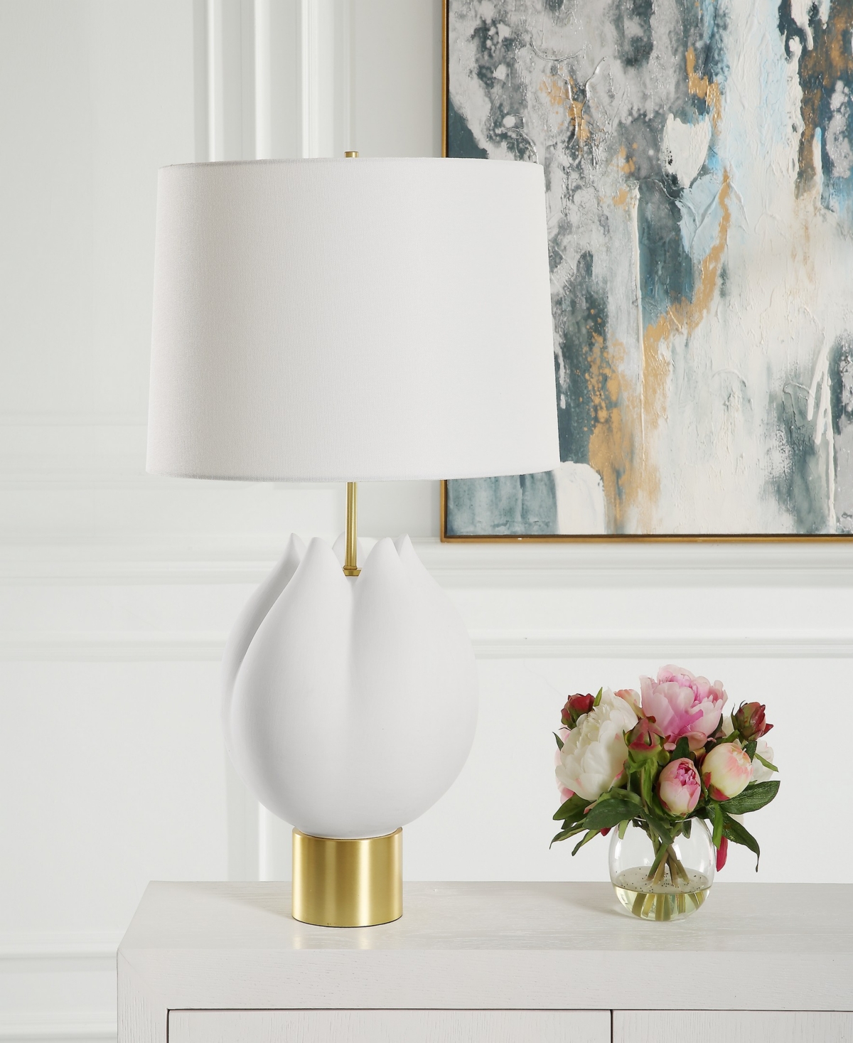 Uttermost 25.5" In Bloom Table Lamp In White