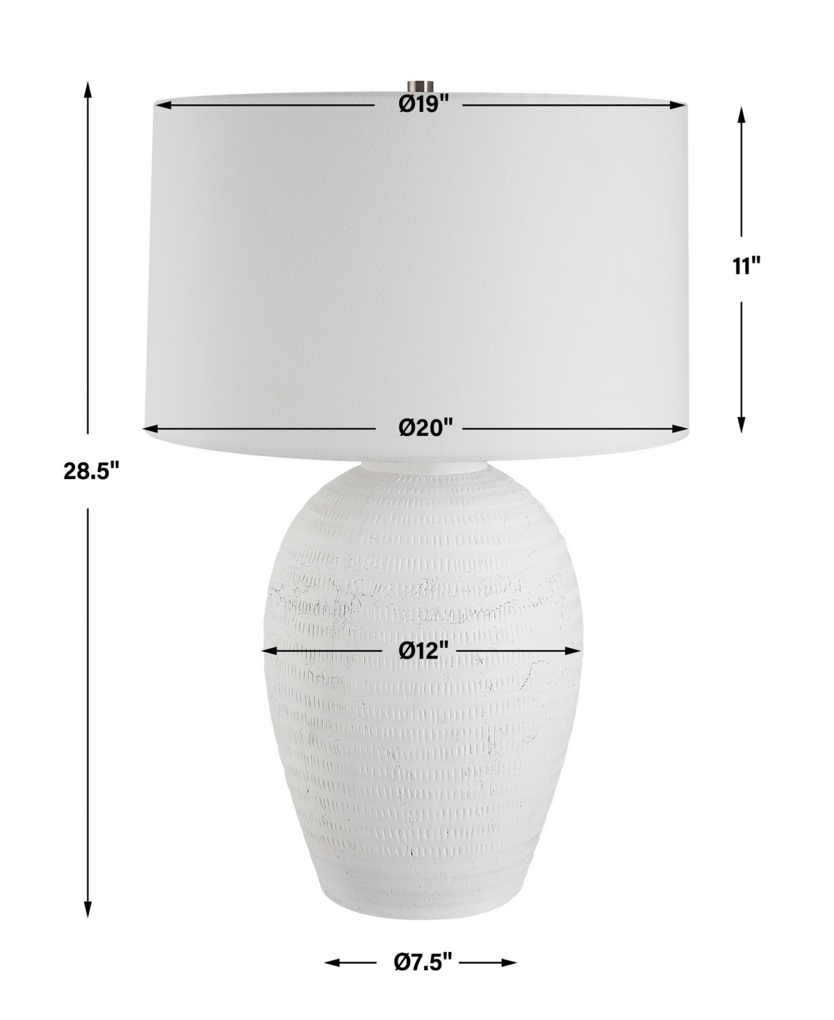 Uttermost 28.5" Reyna Table Lamp In White