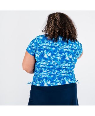 Plus Size Half-Zip Adele Swim Top