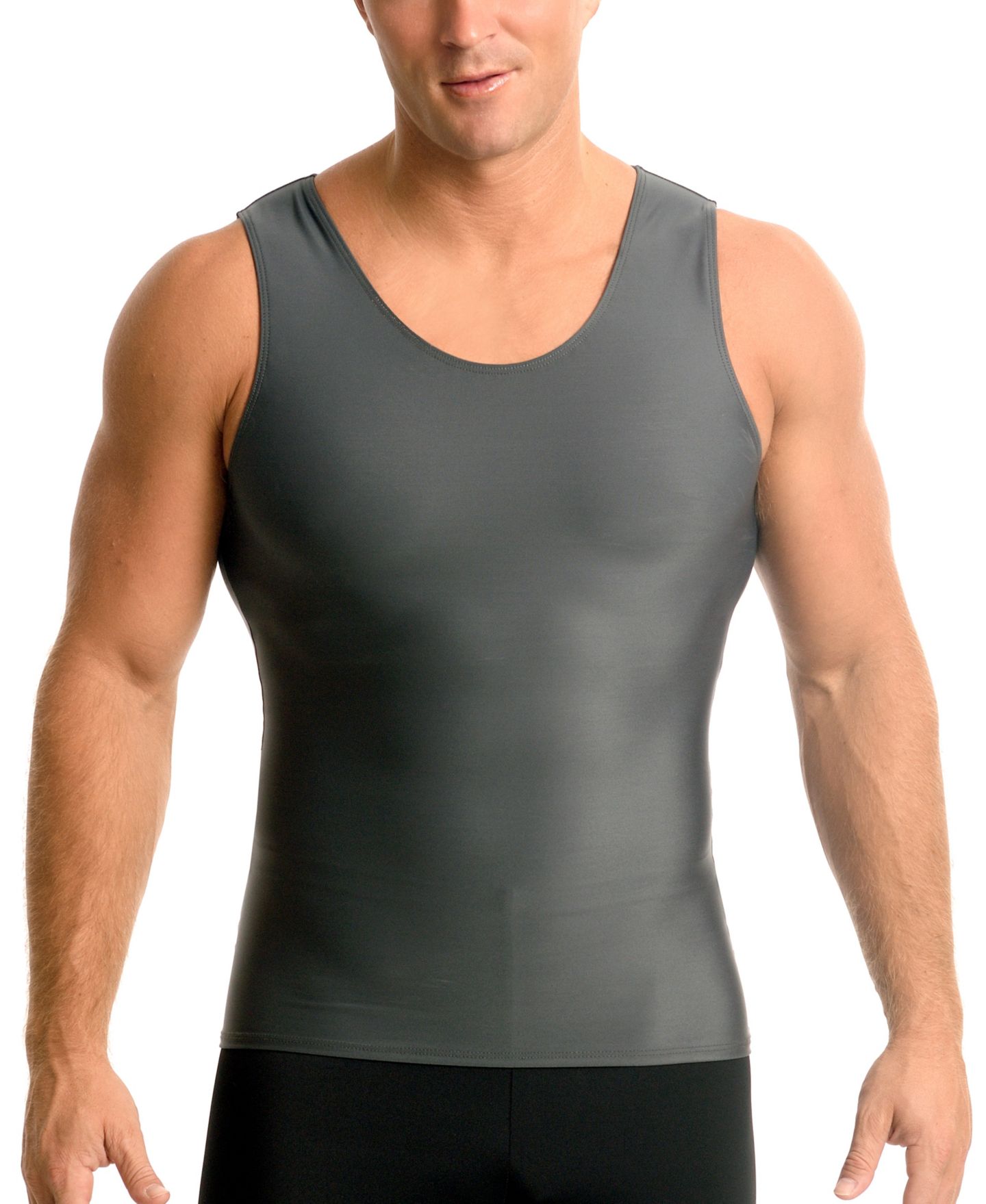 Мужской топ Instaslim Big & Tall Compression Activewear Muscle Tank Top, цвет: Серый — фото 1