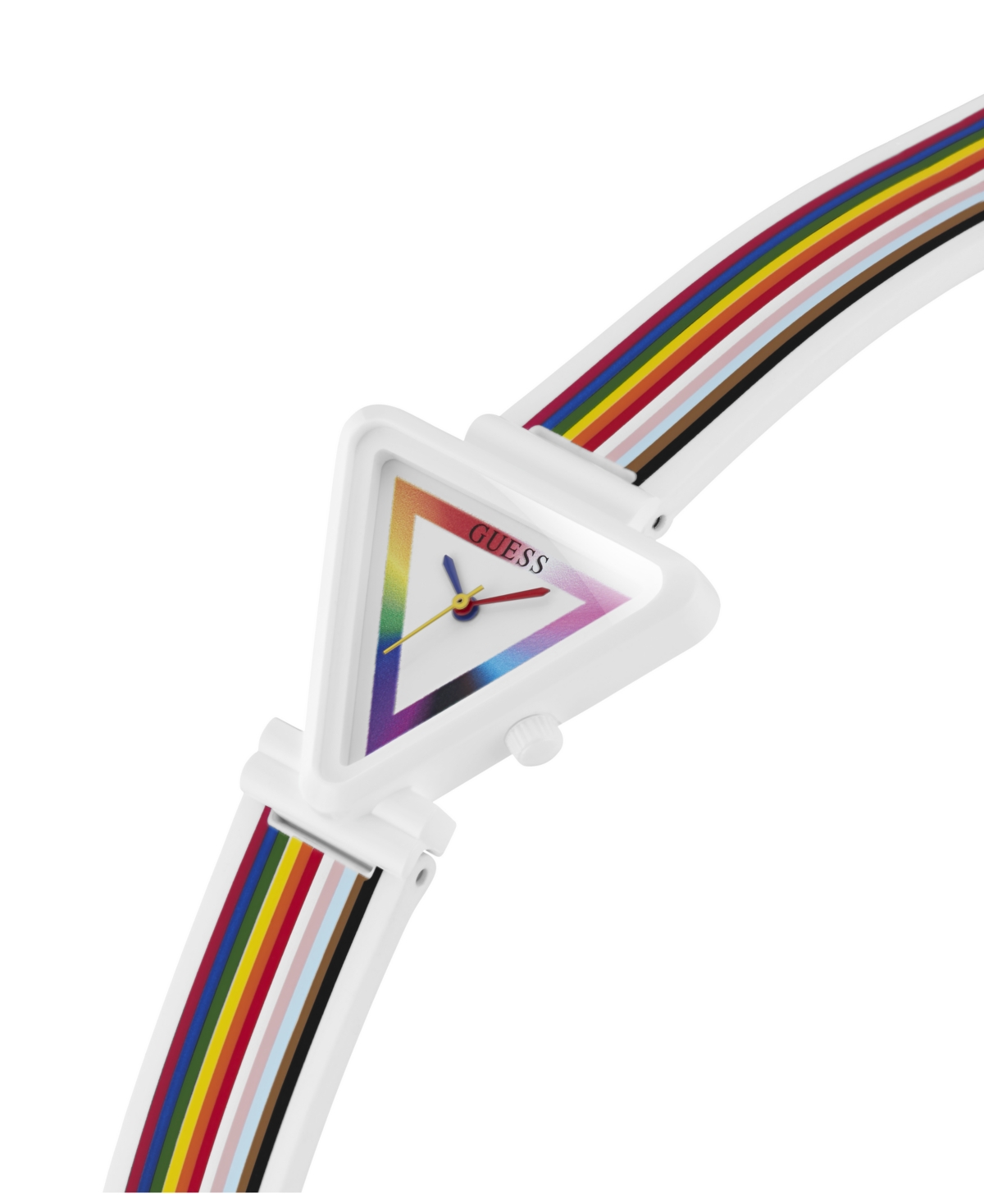 Shop Guess Women's Analog Rainbow Silicone Watch, 31mm