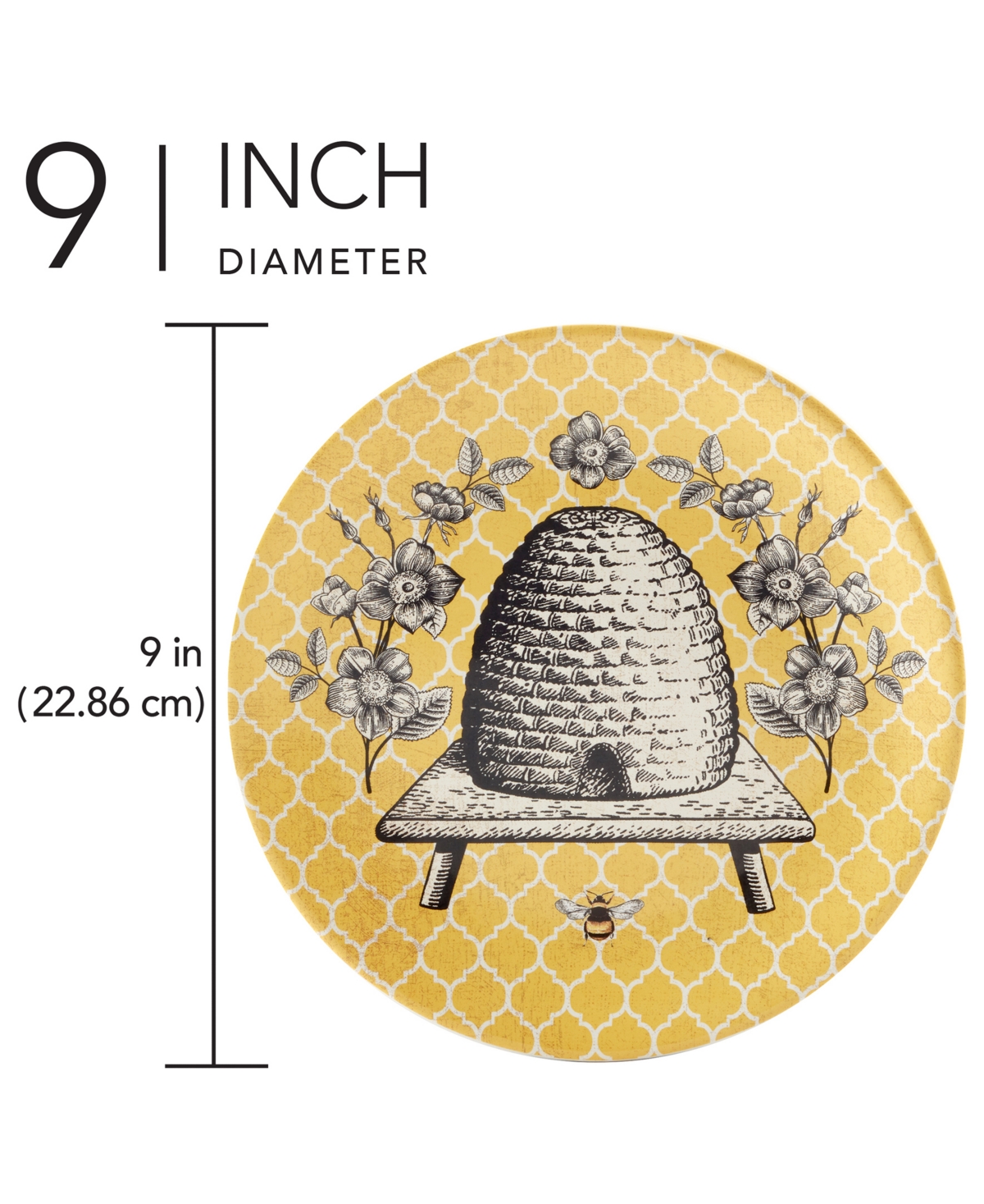 Certified International French Bees Set of 4 Salad Plates