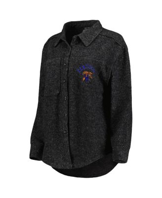 Women's Black Kentucky Wildcats Switch It Up Tri-Blend Button-Up Shacket