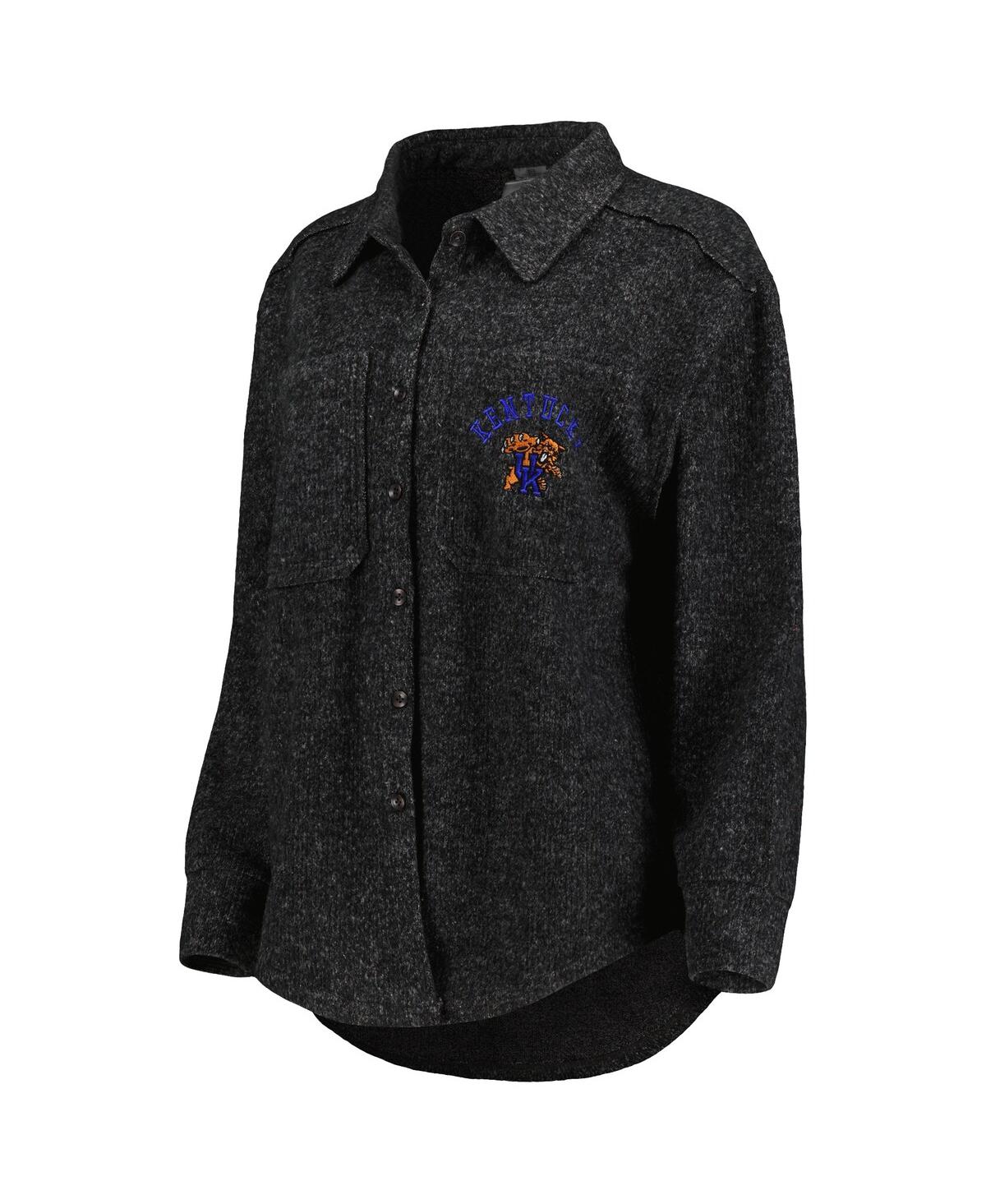 GAMEDAY COUTURE WOMEN'S GAMEDAY COUTURE BLACK KENTUCKY WILDCATS SWITCH IT UP TRI-BLEND BUTTON-UP SHACKET 
