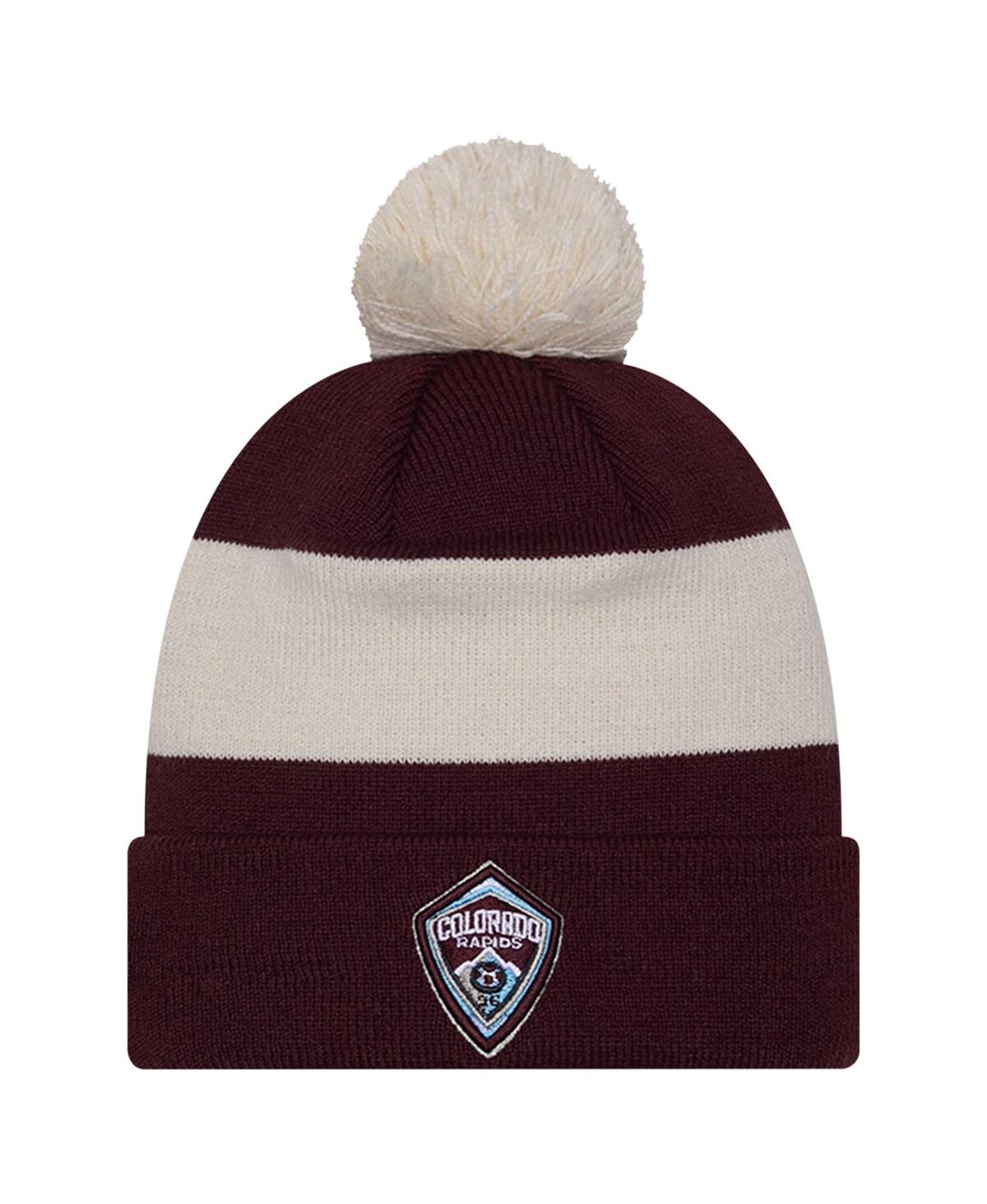 Men's New Era Burgundy Colorado Rapids 2024 Kick Off Collection Cuffed Knit Hat with Pom - Burgundy