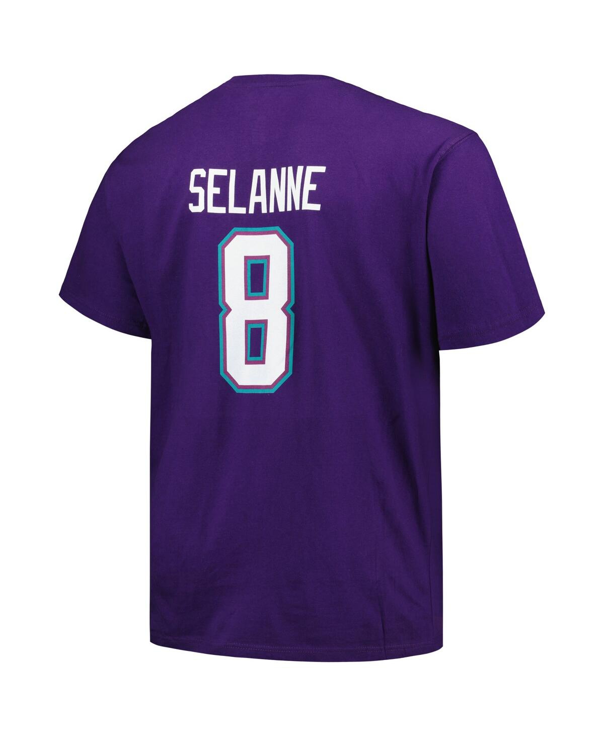 Men's Mitchell & Ness Teemu SelanneAnaheim Ducks Big and Tall Name & Number T-shirt - Purple