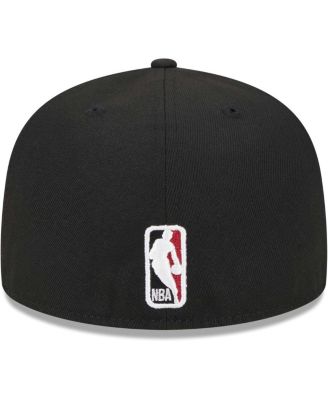 Men's Black Miami Heat Checkerboard UV 59FIFTY Fitted Hat