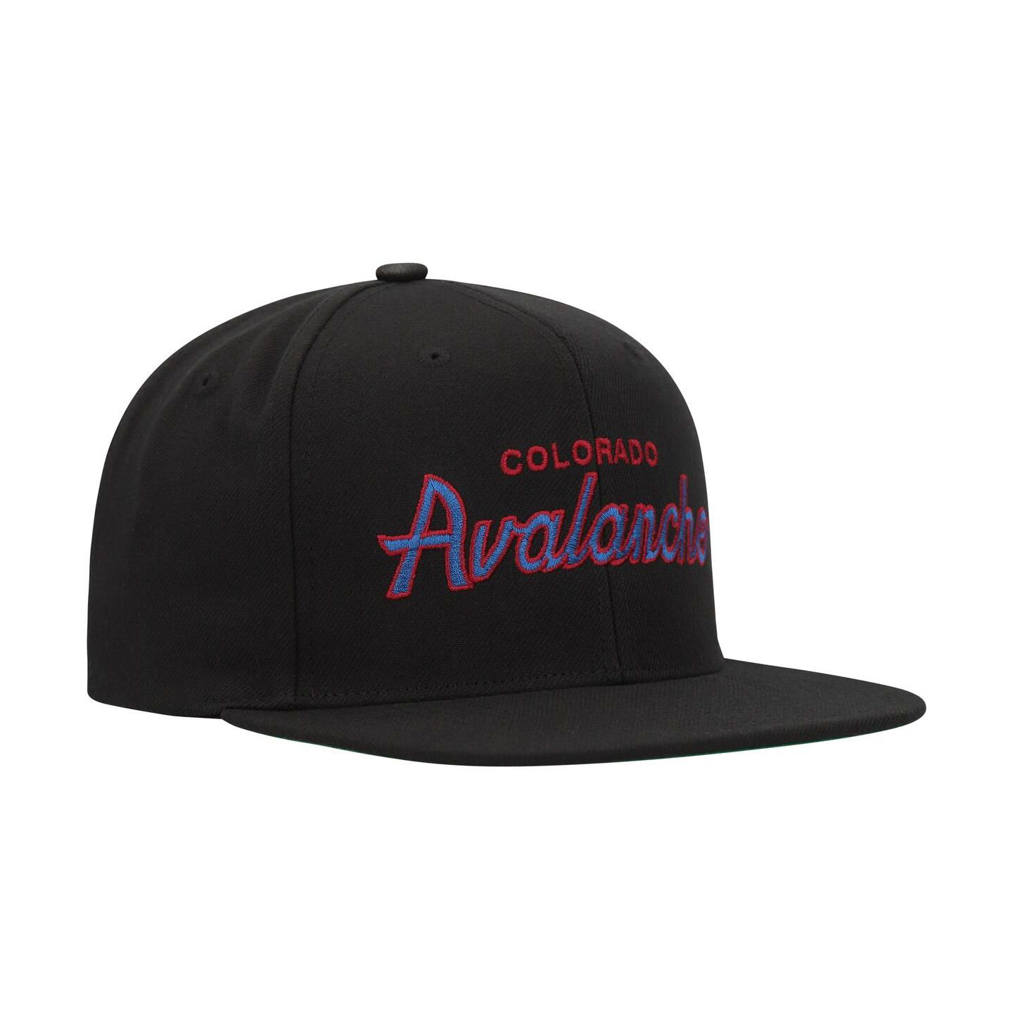 Мужская кепка Mitchell & Ness Black Colorado Avalanche Core Team Script 2.0 Snapback Hat — фото 2