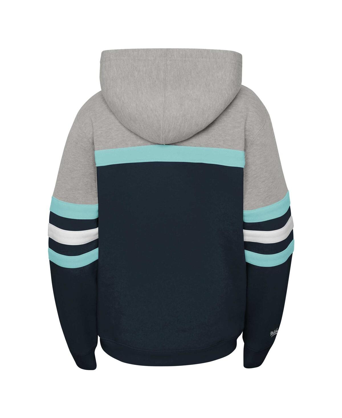 Big Boys Mitchell & NessSeattle Kraken Head Coach Pullover Hoodie - Deep Sea Blue
