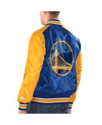 Men's Royal, Gold Golden State Warriors Renegade Satin Full-Snap Varsity Jacket