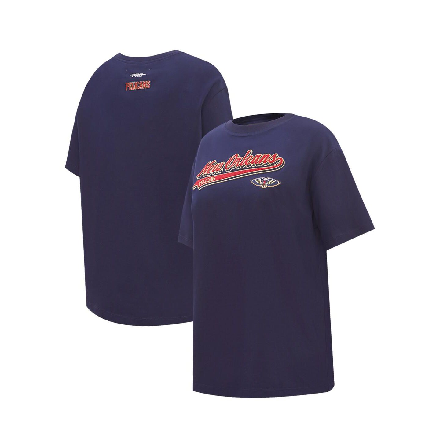 Женская футболка Pro Standard Navy New Orleans Pelicans Script Boyfriend — фото 1