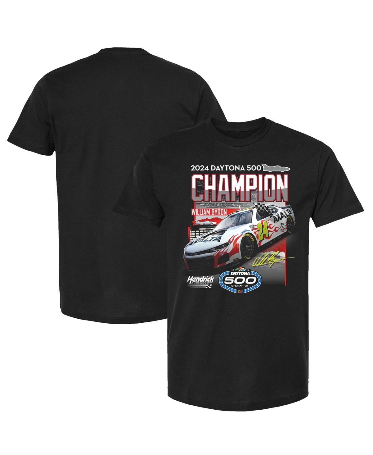 Men's Checkered Flag Sports Black William Byron 2024 Daytona 500 Champion T-shirt - Black