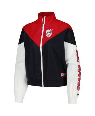 Women's 5th & Ocean by Navy USWNT Cropped Full-Zip Windbreaker Jacket