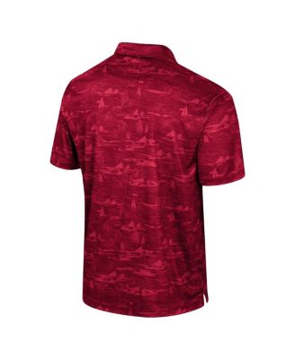 Men's Crimson Washington State Cougars Daly Print Polo Shirt