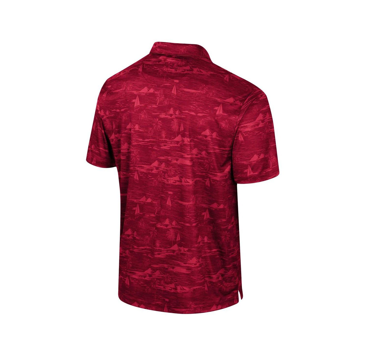 Men's Crimson Washington State Cougars Daly Print Polo Shirt