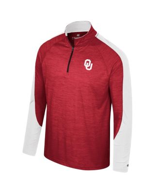 Men's Crimson Oklahoma Sooners Langmore Raglan Quarter-Zip Top