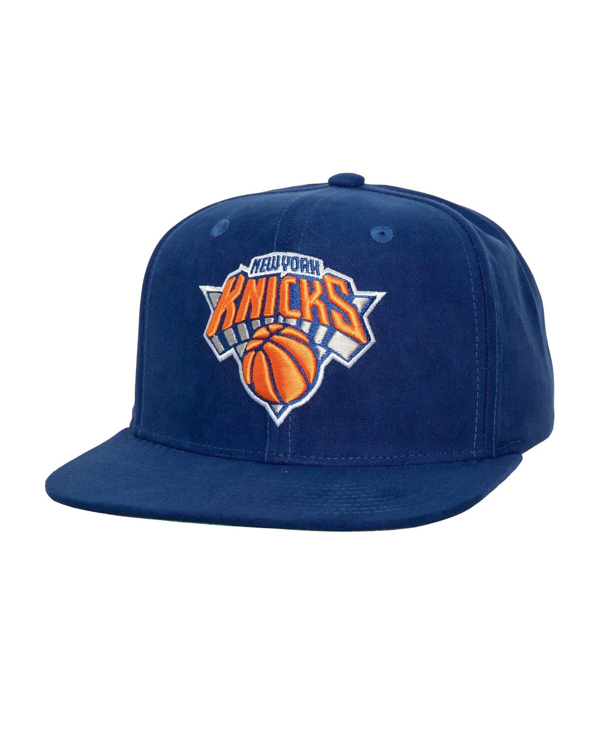 Men's Mitchell & Ness Blue New York Knicks Sweet Suede Snapback Hat - Blue
