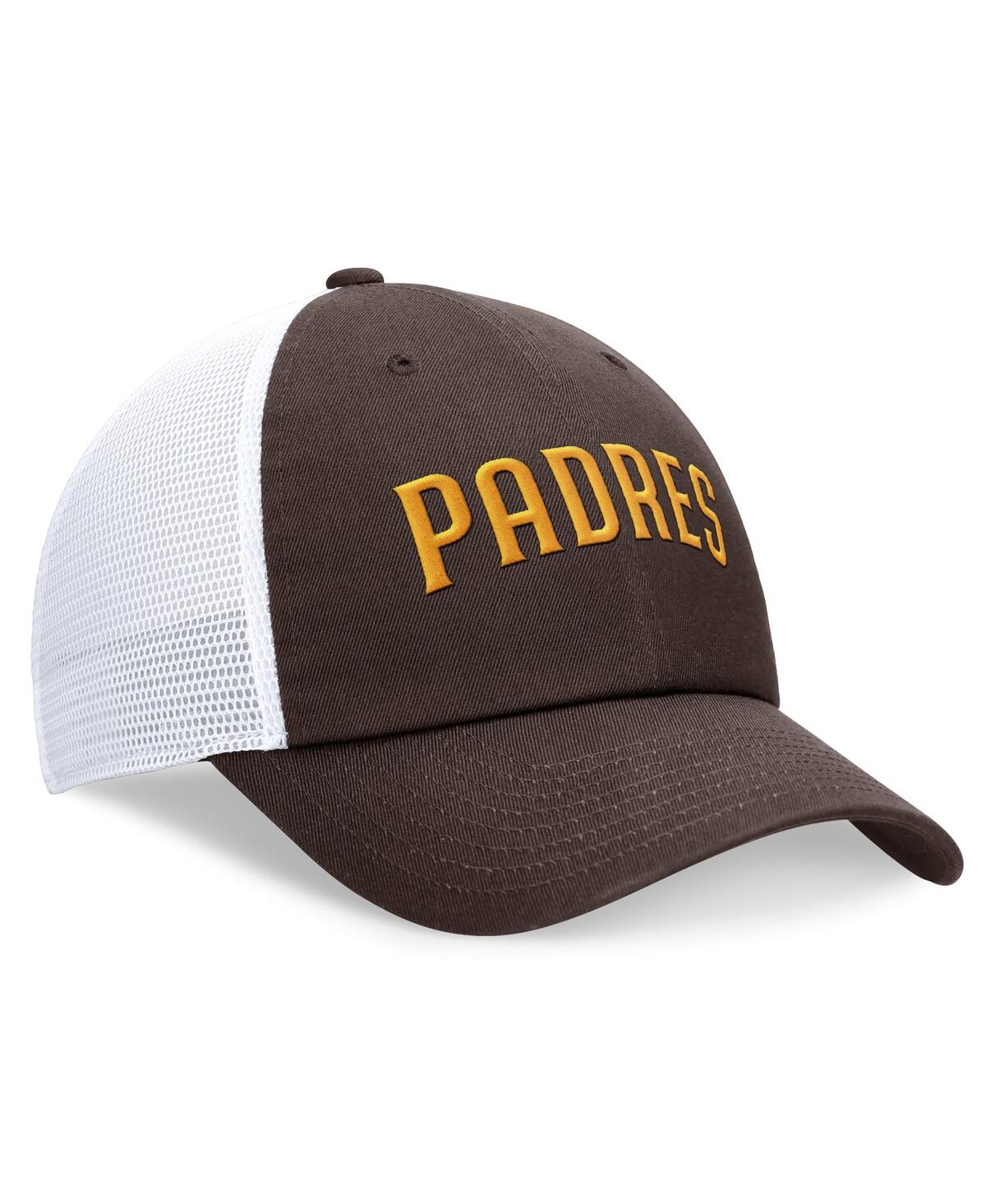 Men's NikeSan Diego Padres Evergreen Wordmark Trucker Adjustable Hat - Brown