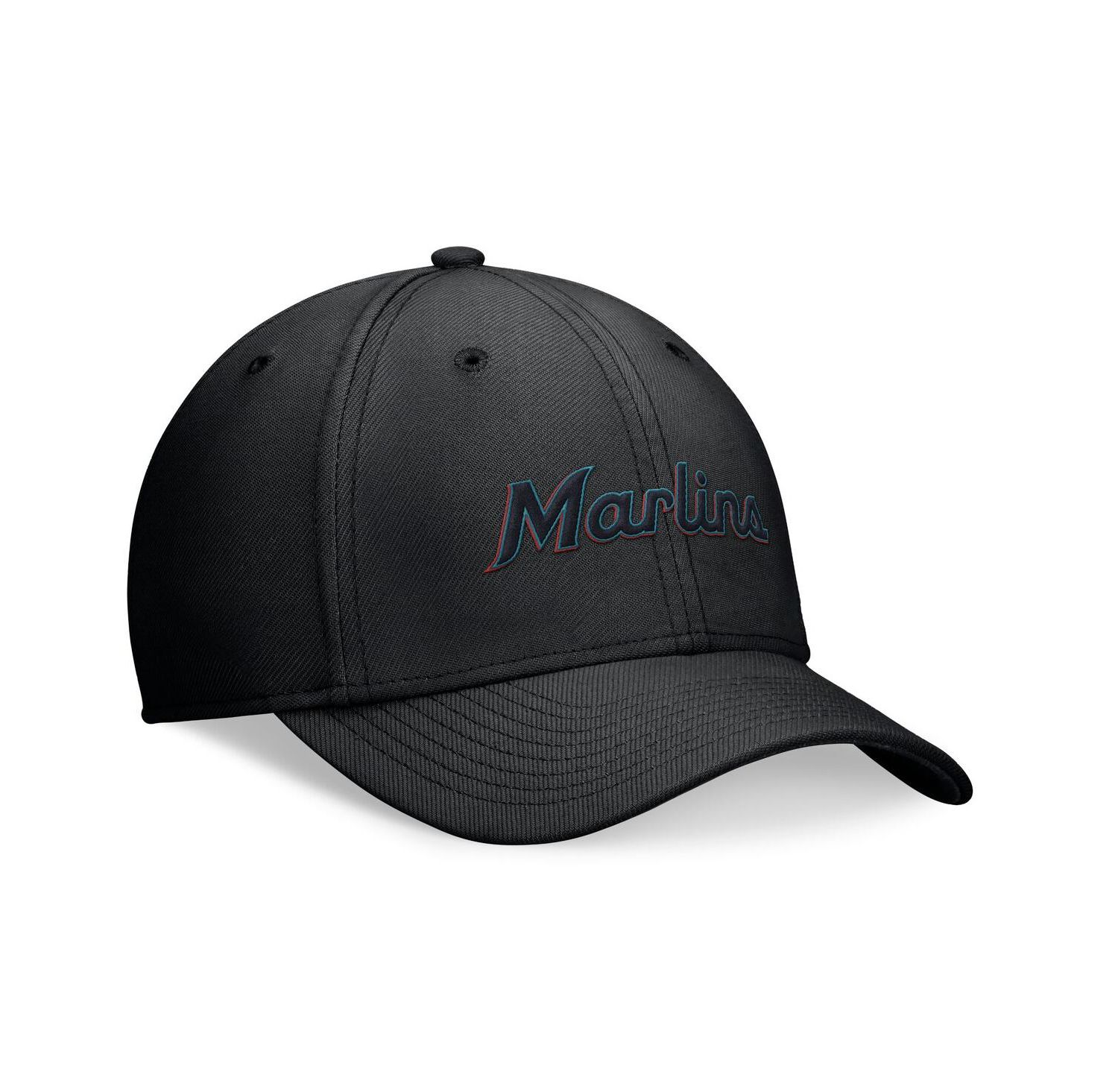 Men's Black Miami Marlins Evergreen Performance Flex Hat